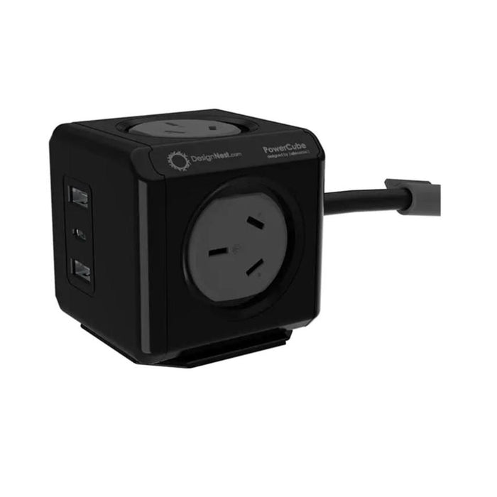 Allocacoc PowerCube Extended 4 Outlets 2 USB-A + 1 USB-C PD 20W with Surge 1.5M - Black_2