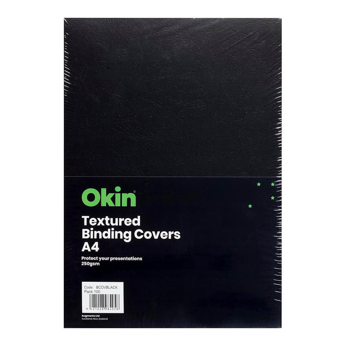 Okin Binding Covers A4 Black 250gsm Pack of 100