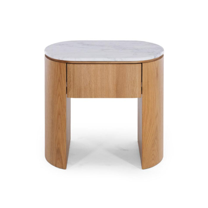 Furniture By Design Clover Natural Oak Bedside 1drw (Marble Top)_1