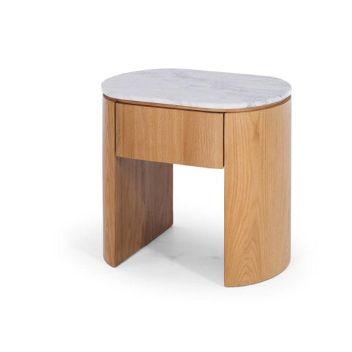 Furniture By Design Clover Natural Oak Bedside 1drw (Marble Top)_2