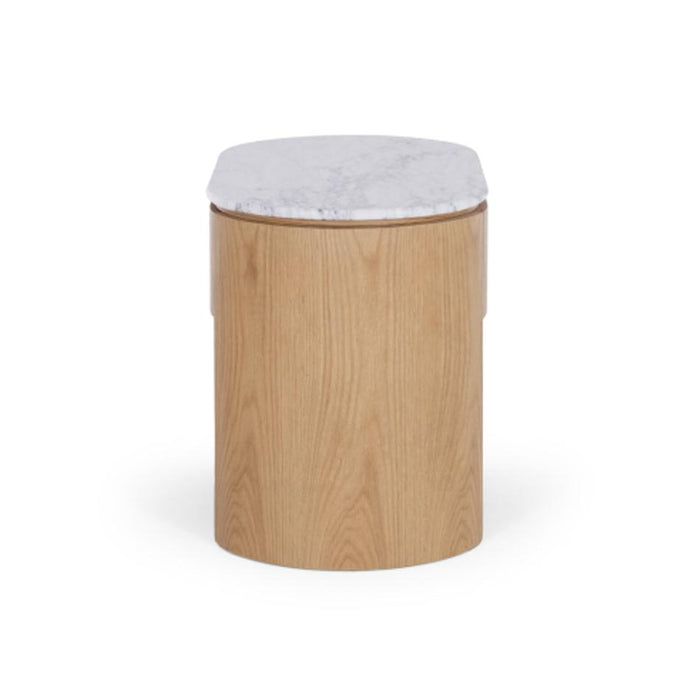 Furniture By Design Clover Natural Oak Bedside 1drw (Marble Top)_4