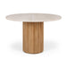 Rho Travertine Top Dining Table 120rd (Natural Oak Base)_1