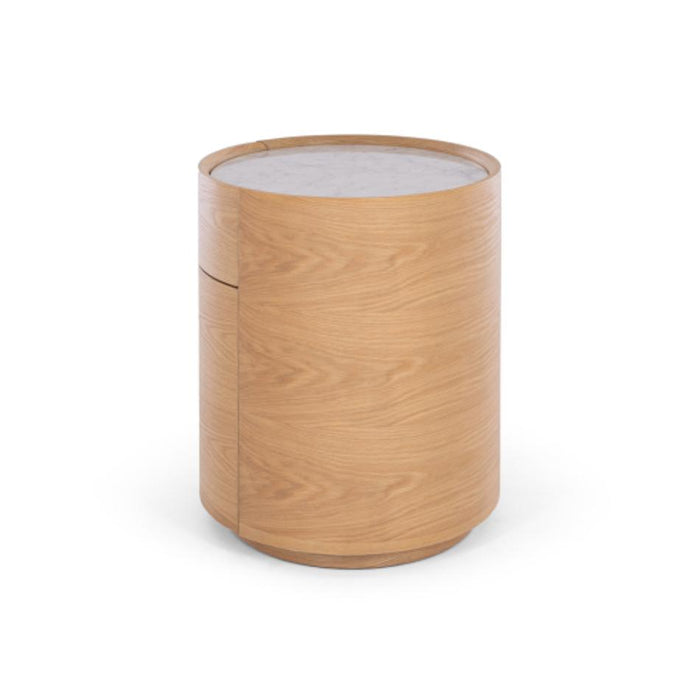 Furniture By Design Muse Natural Oak Bedside 2drw (Marble Top)_4