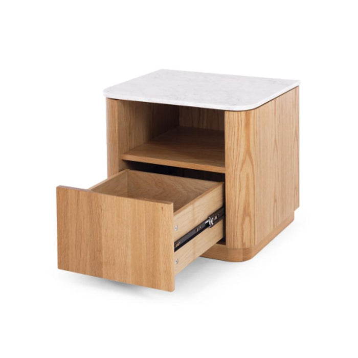 Furniture By Design Stash Natural Oak Bedside 1drw (Marble Top)_3