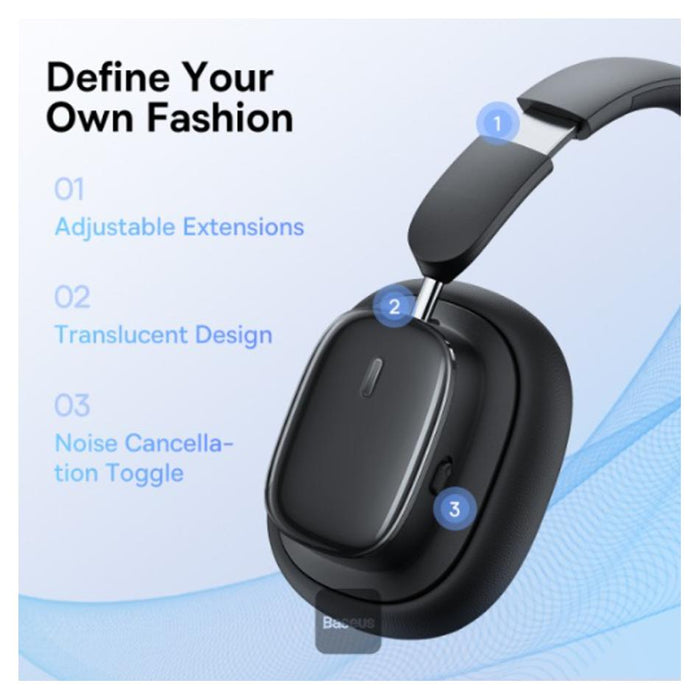 Baseus Bowie H1i Noise-Cancellation Wireless Headphones Cluster Black_4