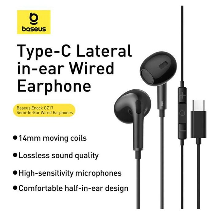 Baseus Enock CZ17 Semi-In-Ear Wired Earphones - Black_9