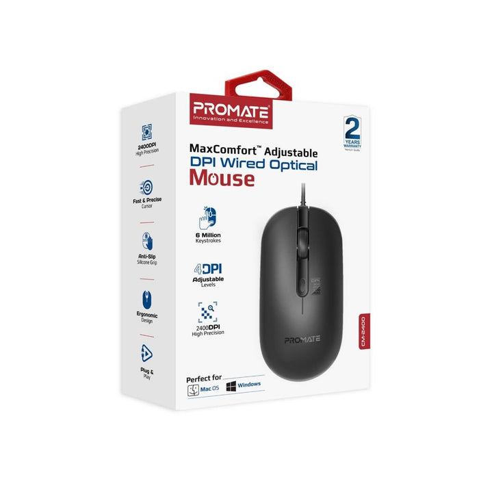 Promate 4-Button Wired Optical Mouse CM-2400