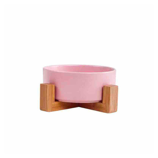 PetBrands Ceramic Dog Bowl with Wooden Stand 5