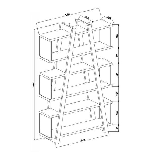 Criterion Banksia A Frame Bookcase - Oak BANKSIABC1200OAK_2