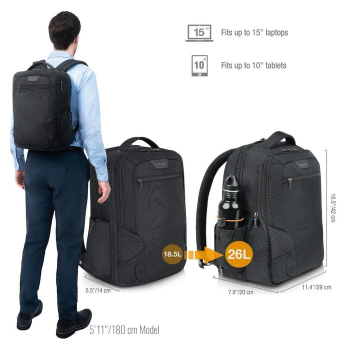 Everki Studio Eco Expandable Slim Laptop Backpack Up To 15".