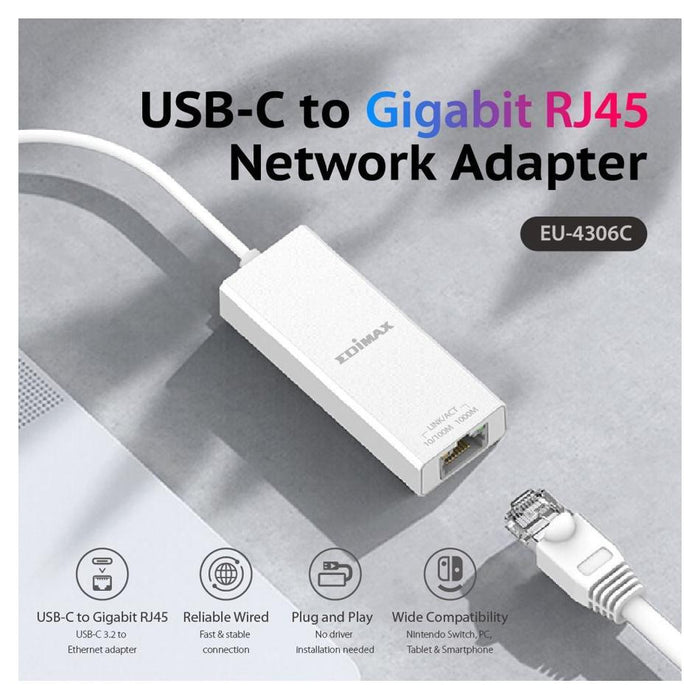 Edimax Usb-C To Gigabit Ethernet Adapter EU-4306C