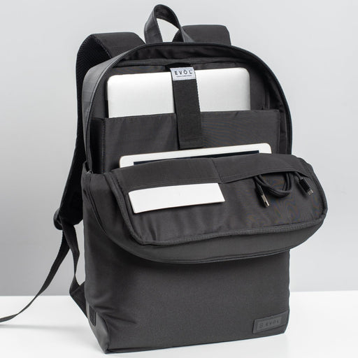 Evol Byron 15.6" - 16" Water Resistant Laptop Backpack Black EV013