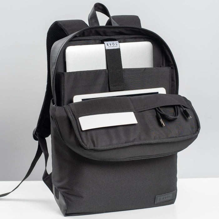 Evol Byron 15.6" - 16" Water Resistant Laptop Backpack Black EV013