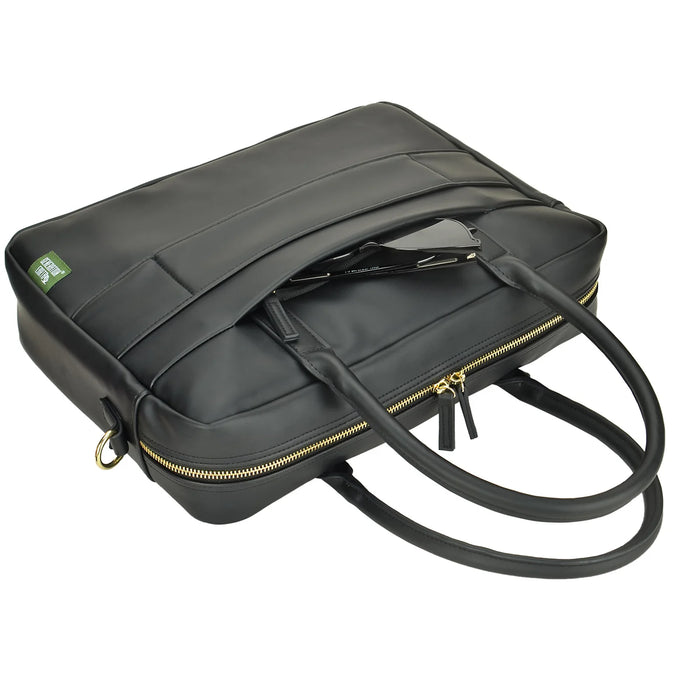 Evol Generation Earth Berlin Recycled 13.3"-14.1" Laptop PU Ladies Briefcase – Black EVR126