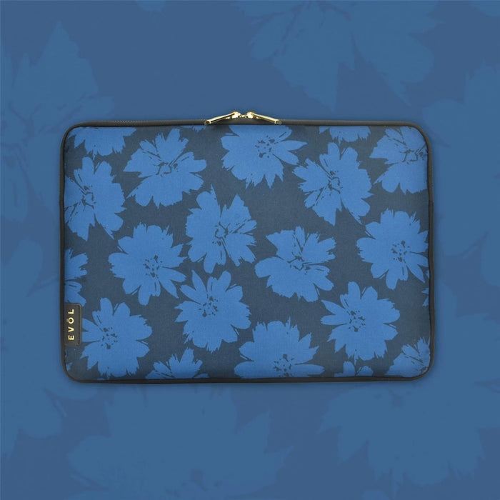 Evol Generation Earth Artisan Recycled 13.3"-14.1" Laptop Sleeve – Blue Flower EVR139