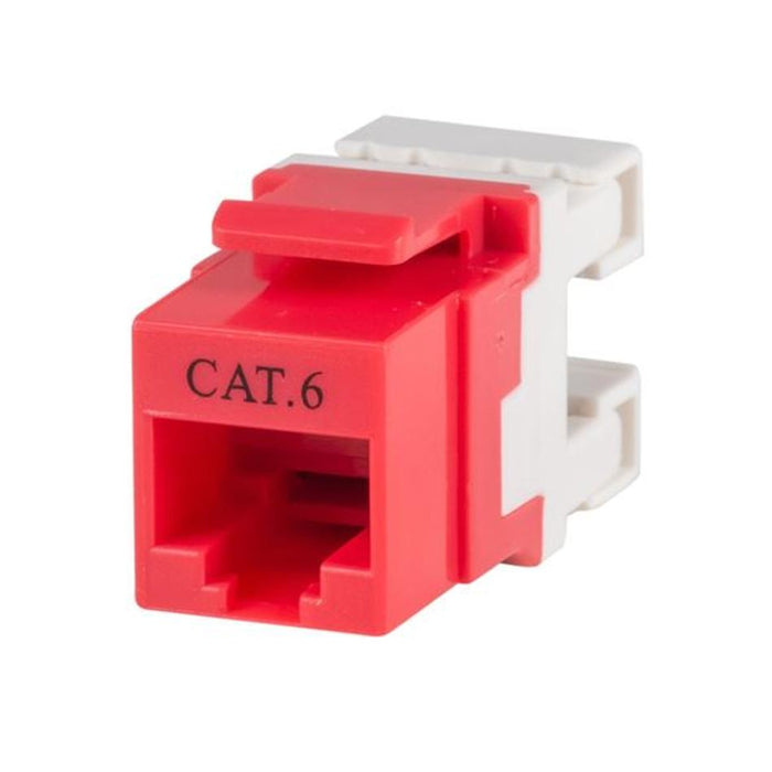 Dynamix Cat6 Red Keystone Rj45 Jack For 110 Face Plate T568A/T568B