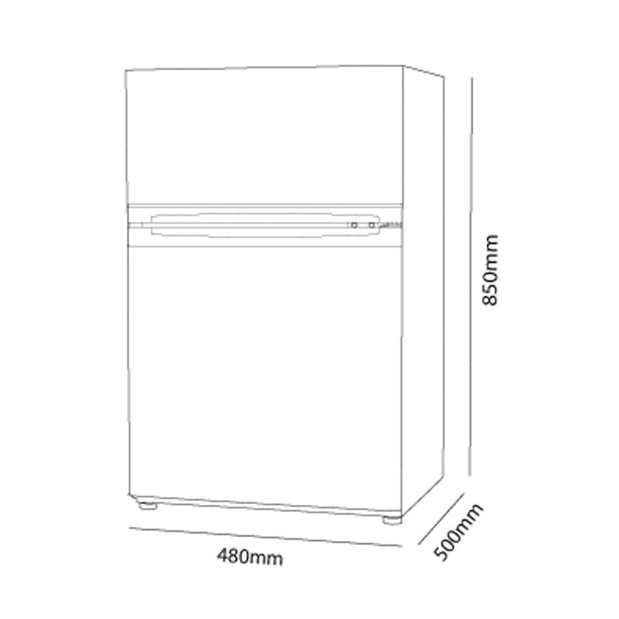 Parmco 85L Under Bench Fridge Freezer, White FR85WUBFF