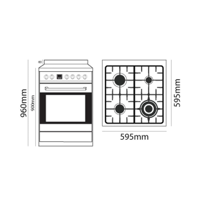 Parmco 600mm Gas Freestanding Stove Stainless Steel FS600SG02_3