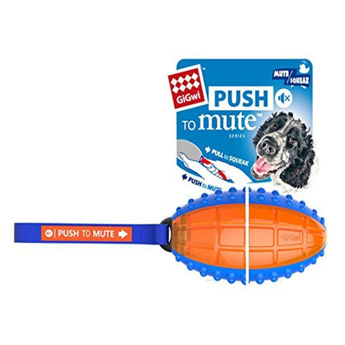 Teddys source 7587471556822 image 2: Gigwi Push-to-Mute Rugby Ball Dog Toy 2