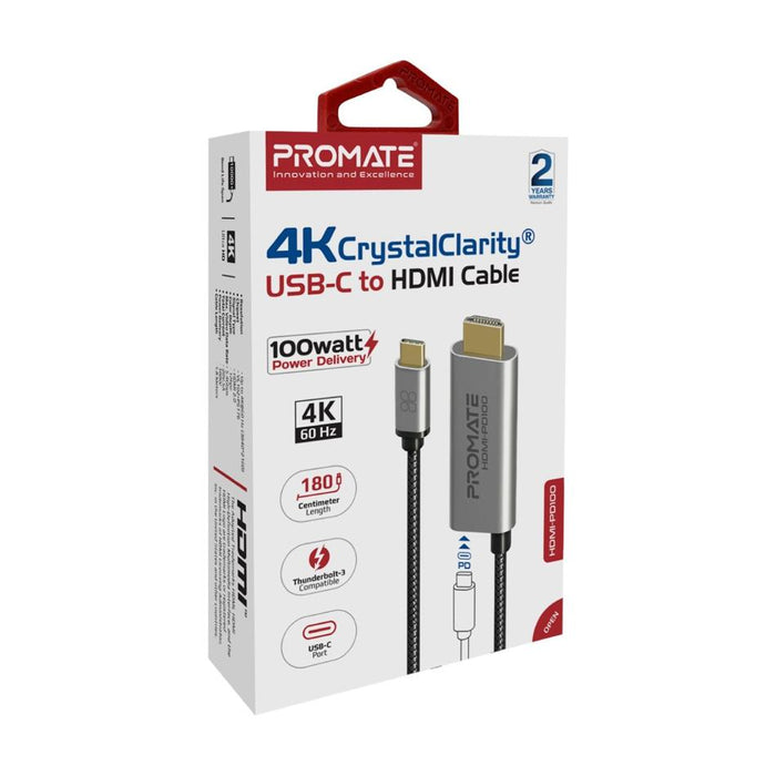 Promate 1.8M 4K Usb-C To Hdmi Cable HDMI-PD100