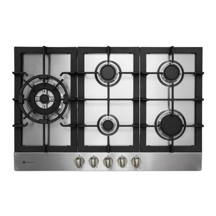 Parmco 770mm Gas Hob, 4 Burner + WOK, Stainless Steel HO-6-77S-4GW