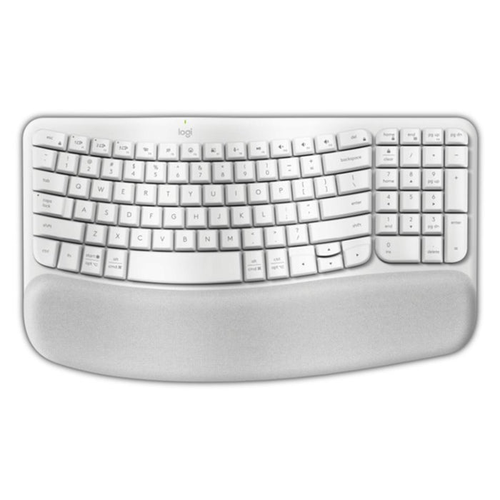 Logitech Wave Keys Wireless Ergo Keyboard - White HW5218W