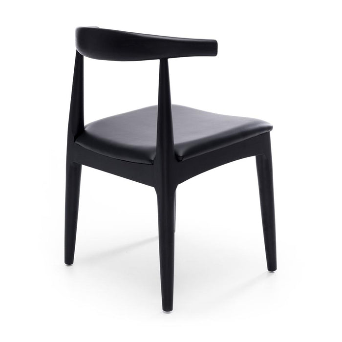 Elbow Oak Dining Chair with Black Seat