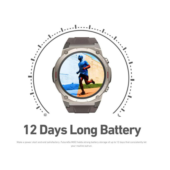 HiFuture FutureGo MIX2 outdoor bluetooth calling smartwatch, 1.43 " AMOLED Display, Grey_5