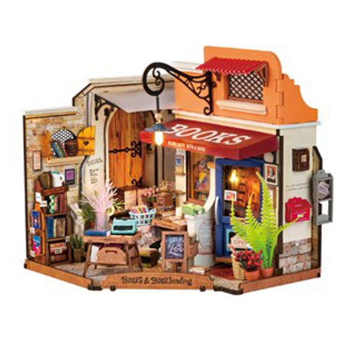 Electus Rokr Corner Bookstore Diy Miniature House Kit KJ9072_2