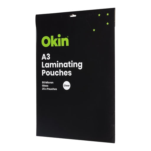 Okin Laminating Pouches A3 Gloss 80mic Pack of 25 1