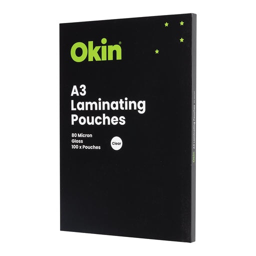 Okin Laminating Pouches A3 Gloss 80mic Pack of 100 1
