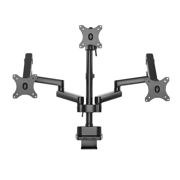 Brateck 17"-27" Triple Monitor Spring-Assisted Desk Mount Bracket.