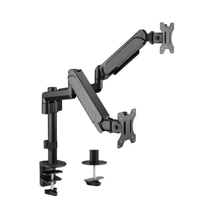 Brateck 17"-32" Pole-Mounted Gas Spring Dual Monitor Desk Mount