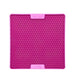 A pink square hard case rubber mat with small numbs inside.