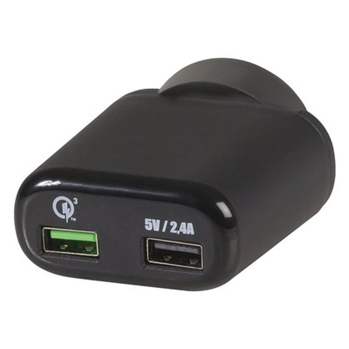 Dual Usb Mains Adaptor With Single Qualcomm® Quick Charge 3.0 MP3437