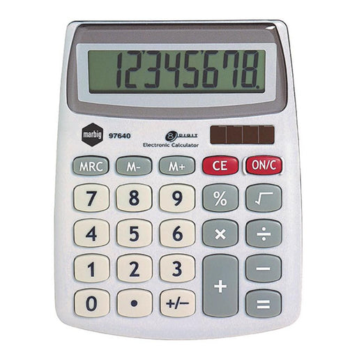 Marbig Compact 8-Digit Calculator with Solar Backup 97640_1