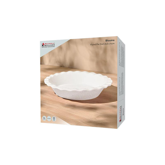 Maxwell & Williams Blooms Fluted Pie Dish Gift Boxed White 21.5x4cm IA0426_2