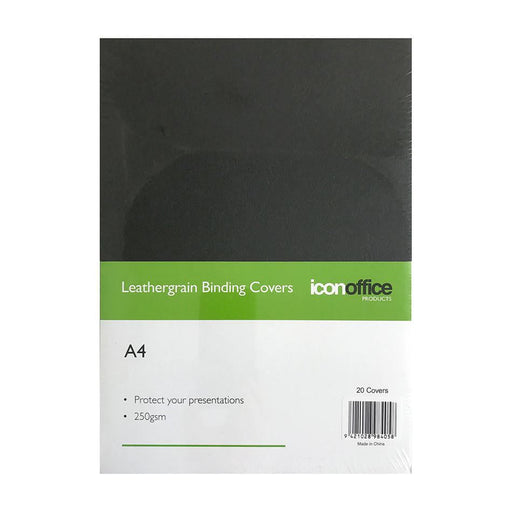 Okin A4 Binding Covers Black 250gsm, Pack of 20 BCOVBLACK20_1