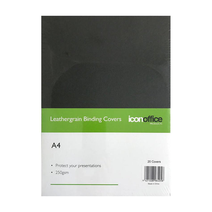 Okin A4 Binding Covers Black 250gsm, Pack of 20 BCOVBLACK20_1