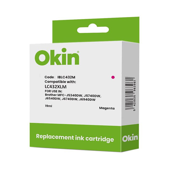 Okin Compatible Brother LC432XL Magenta Ink Cartridge IBLC432M_1