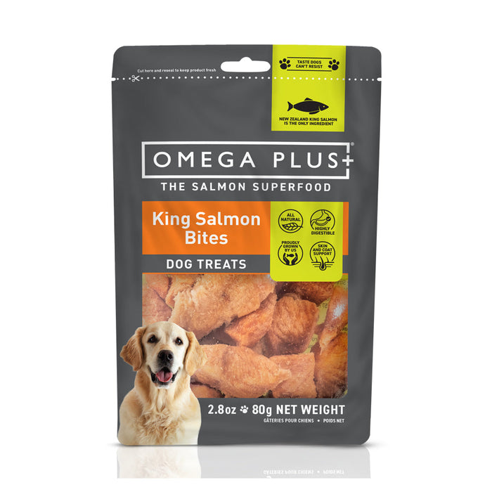 Omega Plus King Salmon Bites Dog Treats 80g 1