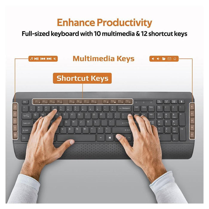 Promate Full Size Wireless Multimedia Keyboard & Mouse Combo.