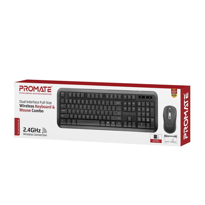 Promate Full Size Wireless Keyboard & Mouse Combo PROCOMBO-6