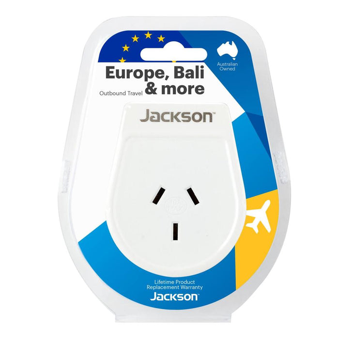 Jackson Slim Outbound Travel Adaptor For Use In Europe/Bali. PTA8810M