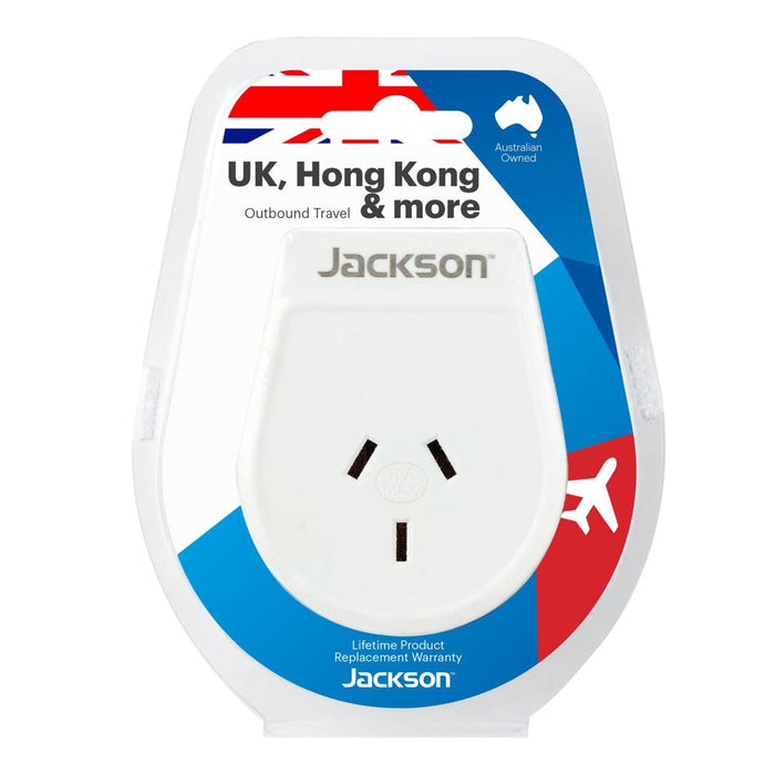 Jackson Slim Outbound Travel Adaptor For Use In Uk/Hong Kong. PTA8811M