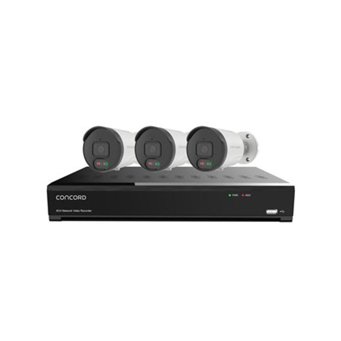 8 Channel 4K Nvr Kit With 3 X 4K Bullet Cameras Featuring Red And Green Lights For Deterrence V3_1