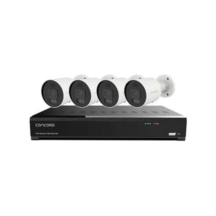 8 Channel 4K Nvr Kit With 4 X 12Mp Bullet Cameras Featuring Red And Green Lights V3._1