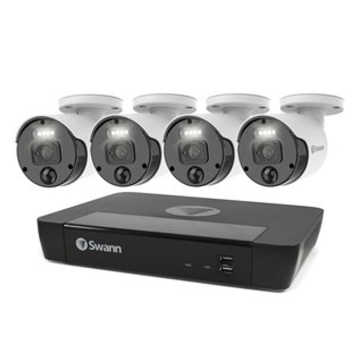 Swann 8 Ch 4K Nvr Kit With 4 X 4K Pir Bullet Cameras Swnvk-876804