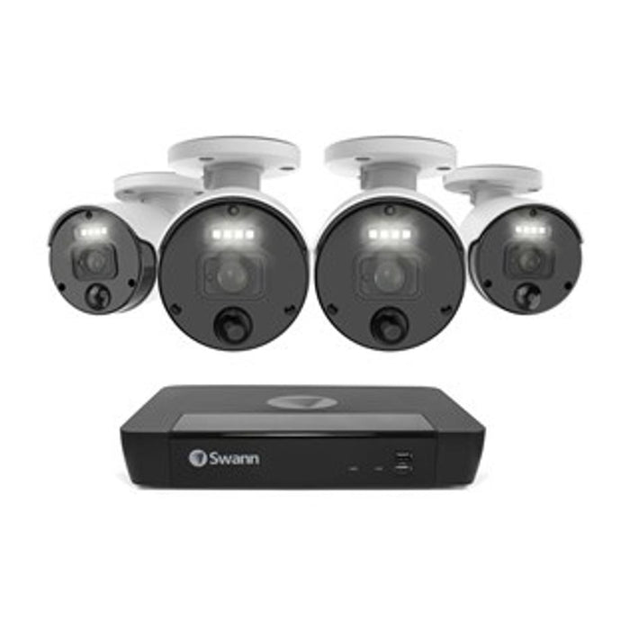 Swann 8 Ch 4K Nvr Kit With 4 X 4K Pir Bullet Cameras Swnvk-876804