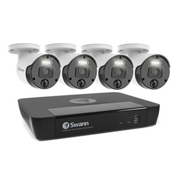 Swann 8 Ch 4K Nvr Kit With 4 X 4K Pir Bullet Cameras Swnvk-876804